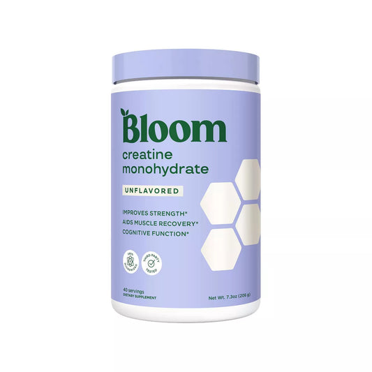 BLOOM NUTRITION Creatine Monohydrate Vegan Supplement Powder - Unflavored - 7.3Oz/40 Servings