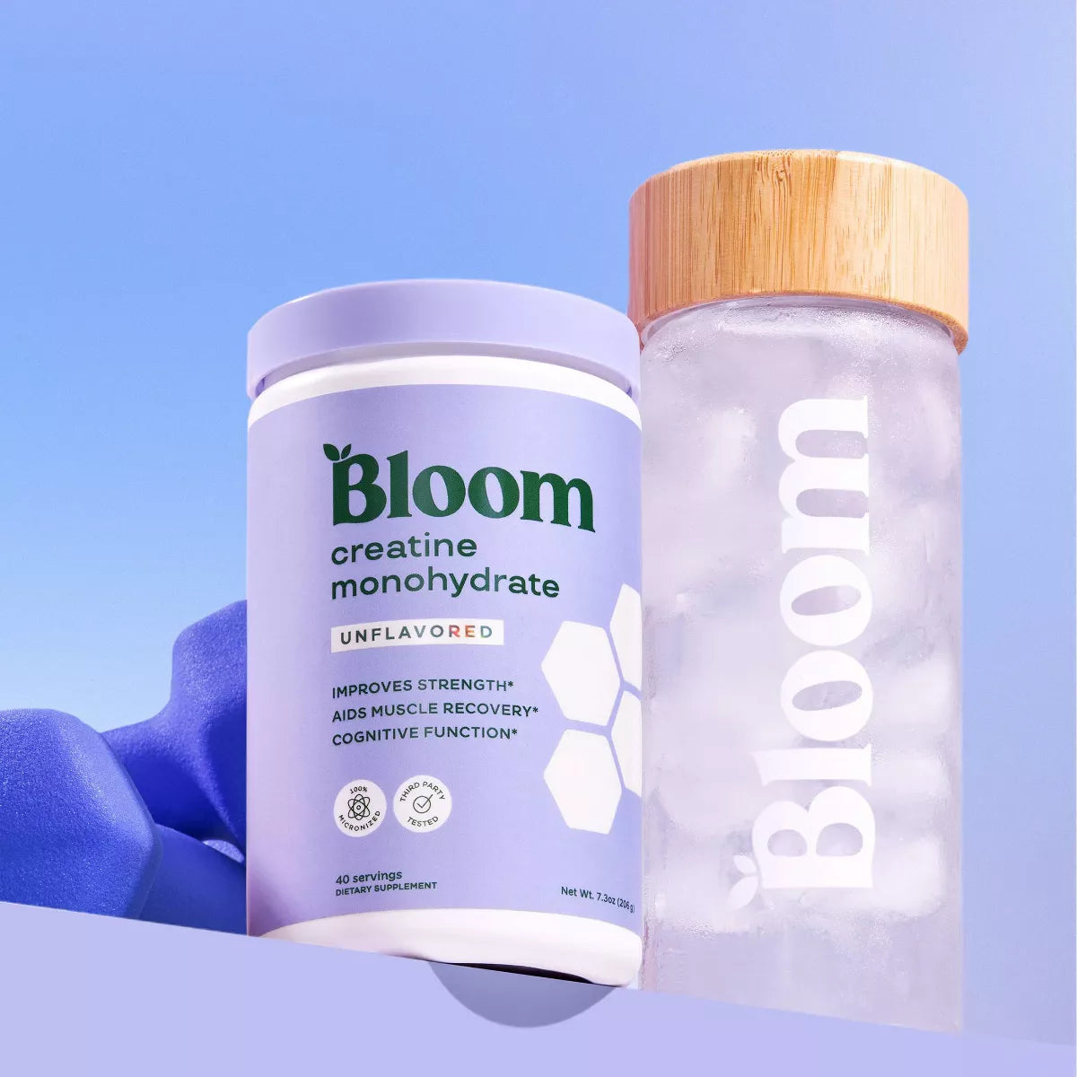 BLOOM NUTRITION Creatine Monohydrate Vegan Supplement Powder - Unflavored - 7.3Oz/40 Servings