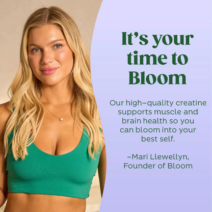 BLOOM NUTRITION Creatine Monohydrate Vegan Supplement Powder - Unflavored - 7.3Oz/40 Servings