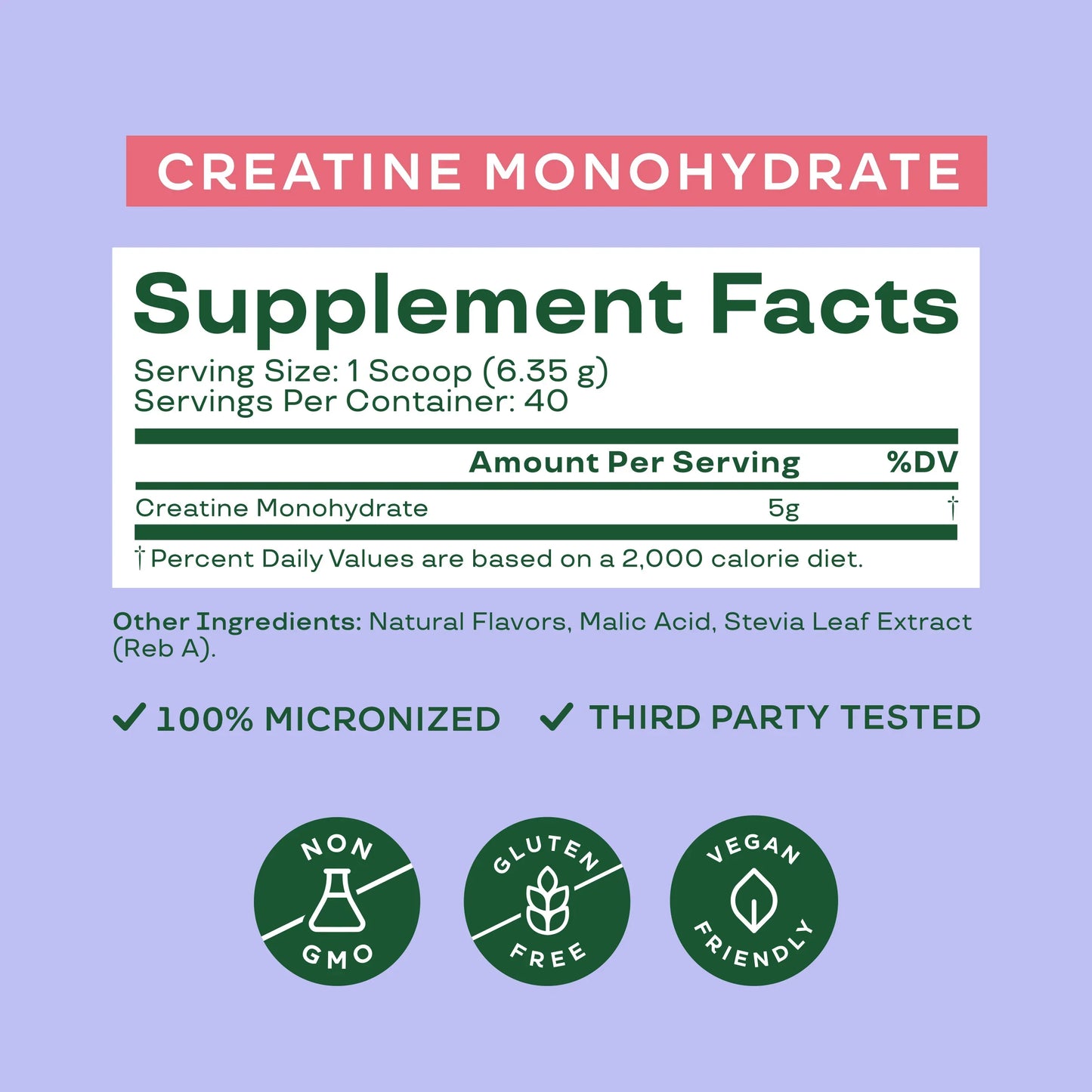 Creatine Monohydrate Powder, Raspberry Lemon Flavor, 40 Servings