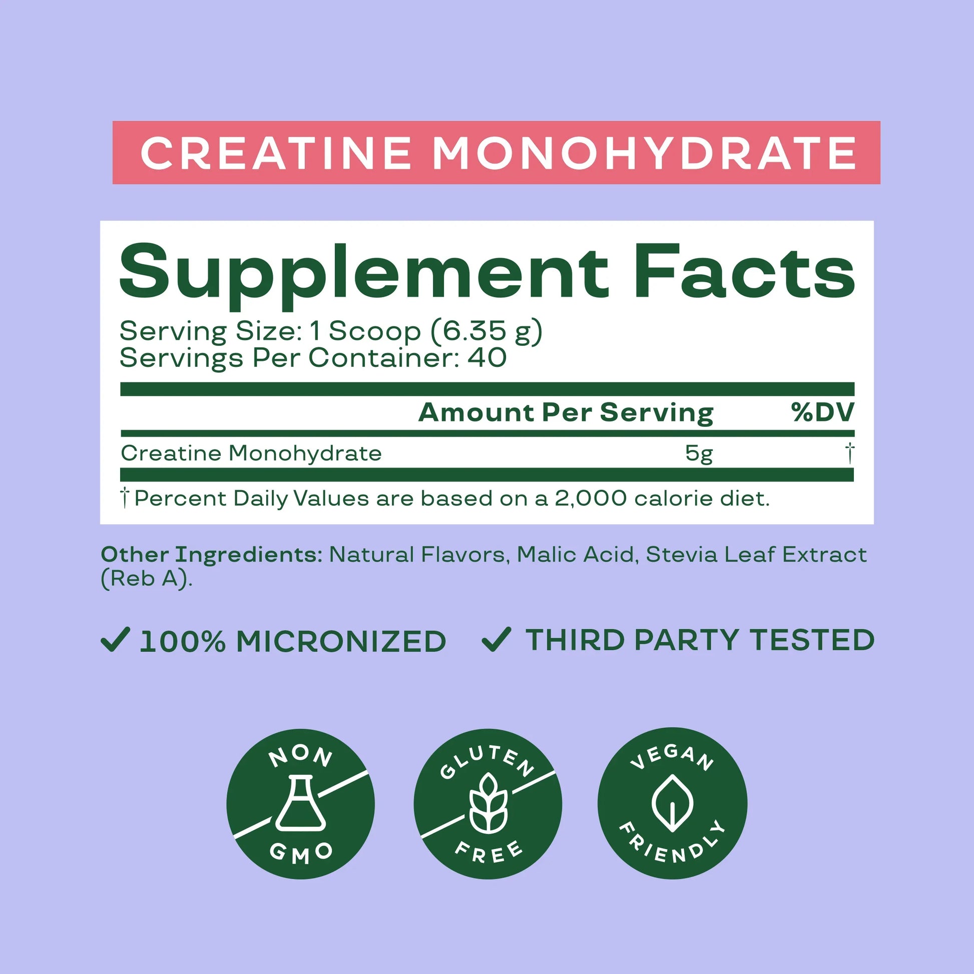 Creatine Monohydrate Powder, Raspberry Lemon Flavor, 40 Servings